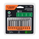 Juego de 12 Puntas Torx Combinadas Largo 2', Truper Expert