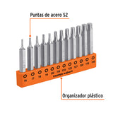 Juego de 12 Puntas Torx Combinadas Largo 2', Truper Expert