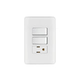 Placa Armada con Contacto y 2 Interruptores Sencillos, Basic