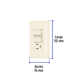 Placa Armada 2 Interruptores y Contacto, Marfil, Basic