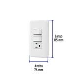 Placa Armada con Contacto y 2 Interruptores Sencillos, Basic