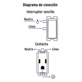 Placa Armada con Contacto y 2 Interruptores Sencillos, Basic