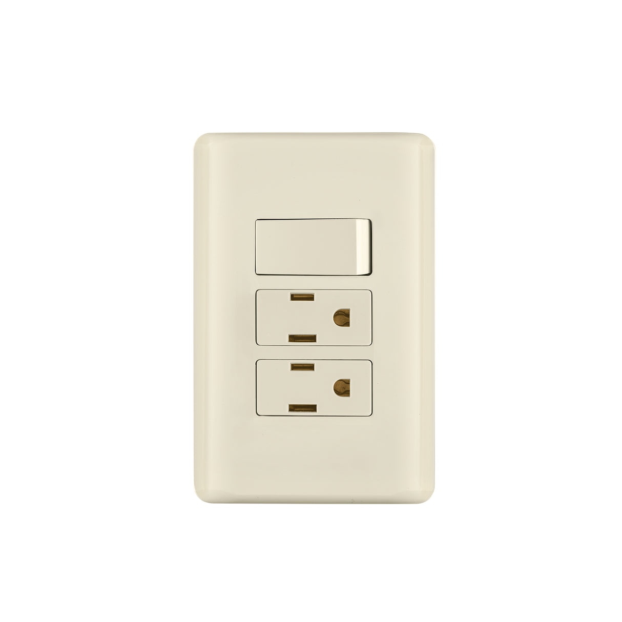 Placa Armada Interruptor y 2 Contactos, Marfil, Basic