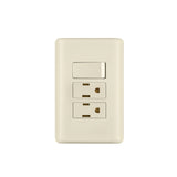 Placa Armada Interruptor y 2 Contactos, Marfil, Basic