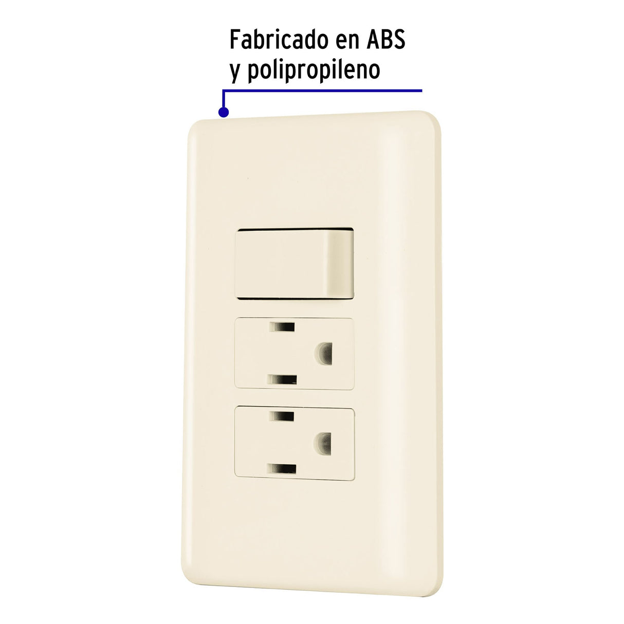 Placa Armada Interruptor y 2 Contactos, Marfil, Basic