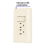Placa Armada Interruptor y 2 Contactos, Marfil, Basic