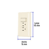 Placa Armada Interruptor y 2 Contactos, Marfil, Basic