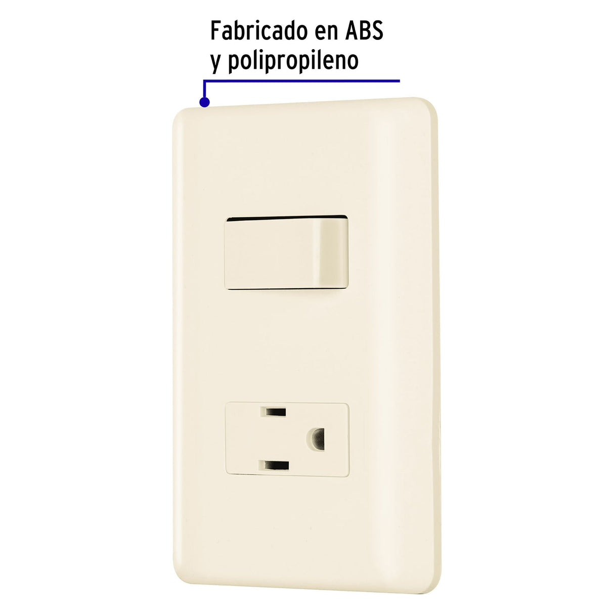 Placa Armada Interruptor y Contacto, Marfil, Volteck