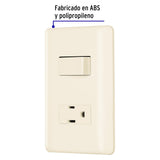 Placa Armada Interruptor y Contacto, Marfil, Volteck