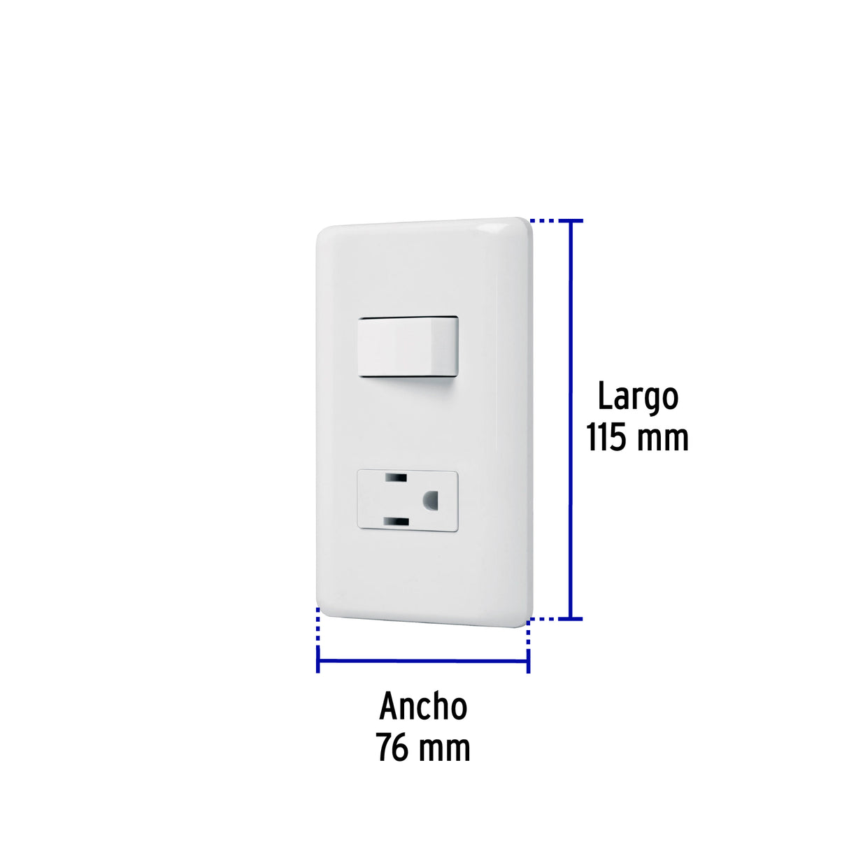 Placa Armada Contacto E Interruptor Sencillo, Volteck Basic