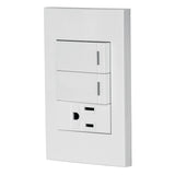 Placa Armada 2 Interruptores, 1 Contacto, 1mod, Española, Blanco