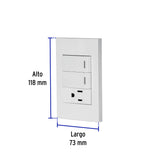 Placa Armada 2 Interruptores, 1 Contacto, 1mod, Española, Blanco