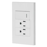 Placa Armada 1 Interruptor, 2 Contactos, 1mod, Española, Blanco