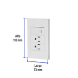 Placa Armada 1 Interruptor, 2 Contactos, 1mod, Española, Blanco