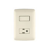 Placa Armada Contacto E Interruptor, Marfil, Línea Italiana