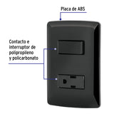 Placa Armada Contacto E Interruptor, Negro, Línea Italiana