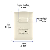 Placa Armada Contacto E Interruptor, Marfil, Línea Italiana