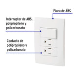 Placa Armada 2 Contactos E Interruptor, Línea Oslo, Blanco