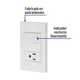 Placa Armada 1 Interruptor, 1 Contacto, 1mod, Española, Blanco