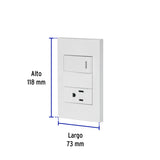 Placa Armada 1 Interruptor, 1 Contacto, 1mod, Española, Blanco