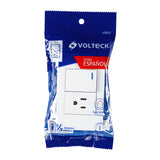 Placa Armada 1 Interruptor, 1contacto, 1.5mod, Española, Blanco
