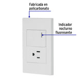 Placa Armada 1 Interruptor, 1contacto, 1.5mod, Española, Blanco