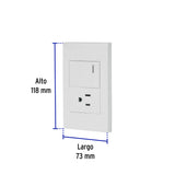 Placa Armada 1 Interruptor, 1contacto, 1.5mod, Española, Blanco