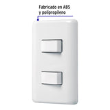 Placa Armada con 2 Interruptores Sencillos, Volteck Basic