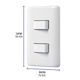 Placa Armada con 2 Interruptores Sencillos, Volteck Basic