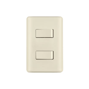 Placa armada 1 interruptor y 1 escalera, marfil, Basic