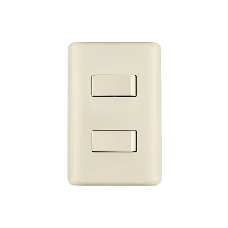 Placa armada 1 interruptor y 1 escalera, marfil, Basic