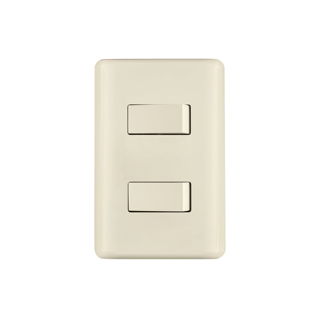 Placa armada 1 interruptor y 1 escalera, marfil, Basic