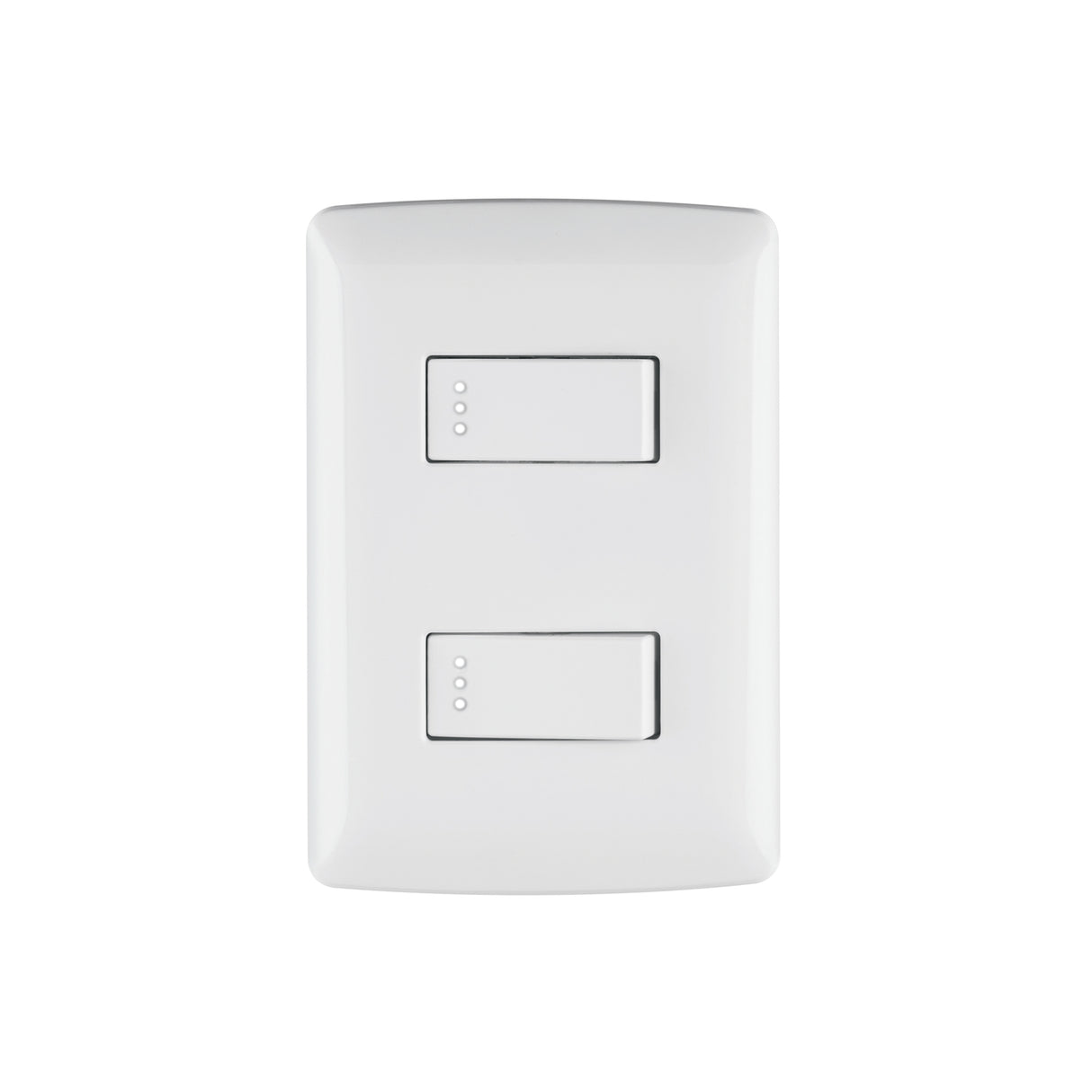 Placa Armada, 2interruptores Sencillos, Blanco, Línea Italiana