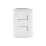 Placa Armada, 2interruptores Sencillos, Blanco, Línea Italiana