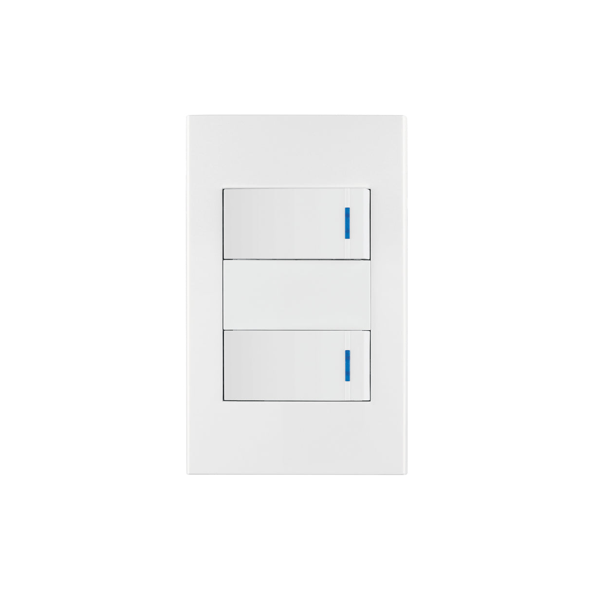 Placa Armada 2 Interruptores, 1 Módulo, Española, Blanco