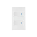 Placa Armada 2 Interruptores, 1 Módulo, Española, Blanco