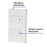 Placa Armada 2 Interruptores, 1 Módulo, Española, Blanco