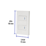 Placa Armada 2 Interruptores 1DE 3VÍAS, 1 Mod, Española, Blanco