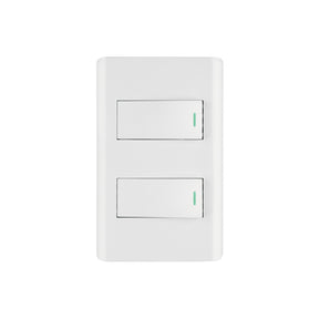 Placa armada blanca 1 interruptor y 1 de 3 vías 1 mód, Lisboa