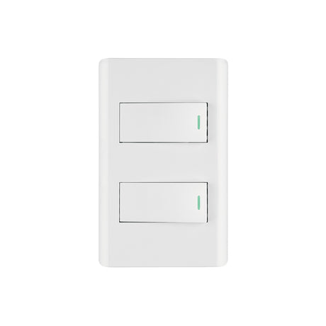 Placa armada blanca 1 interruptor y 1 de 3 vías 1 mód, Lisboa