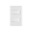 Placa armada blanca con 2 interruptores 1 módulo, Lisboa