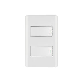 Placa armada blanca con 2 interruptores 1 módulo, Lisboa