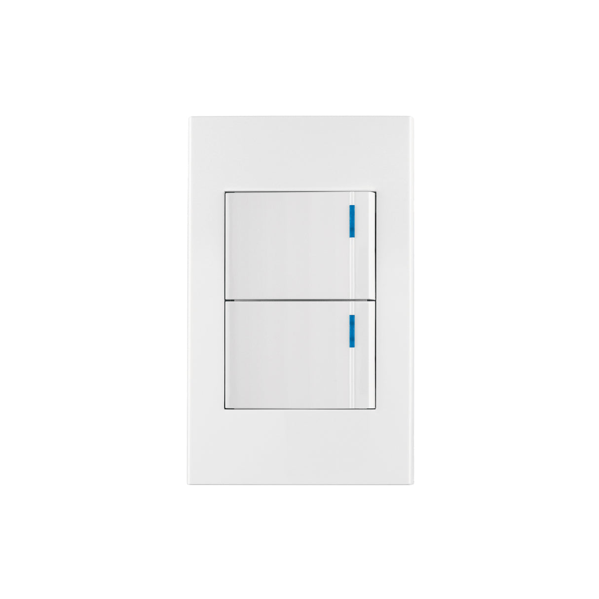 Placa Armada 2 Interruptores, 1.5 Módulos, Española, Blanco