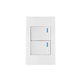 Placa Armada 2interruptores 1DE 3vías, 1.5mod, Española Blanco