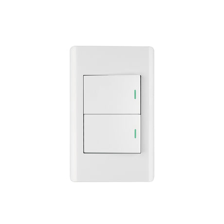 Placa armada blanca 1 interruptor y 1 de 3vías 1.5mód, Lisboa
