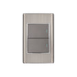 Placa armada acero inox 2 interruptores 1.5 módulos, Lisboa