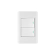 Placa armada blanca 2 interruptores 1.5 módulos, Lisboa