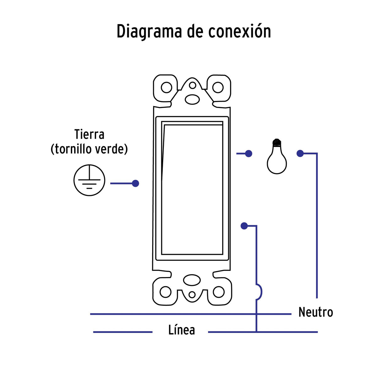 Placa Armada con Interruptor Sencillo Classic, Volteck