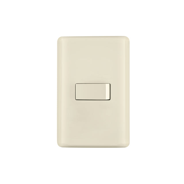 Placa armada 1 interruptor de escalera, marfil, Basic
