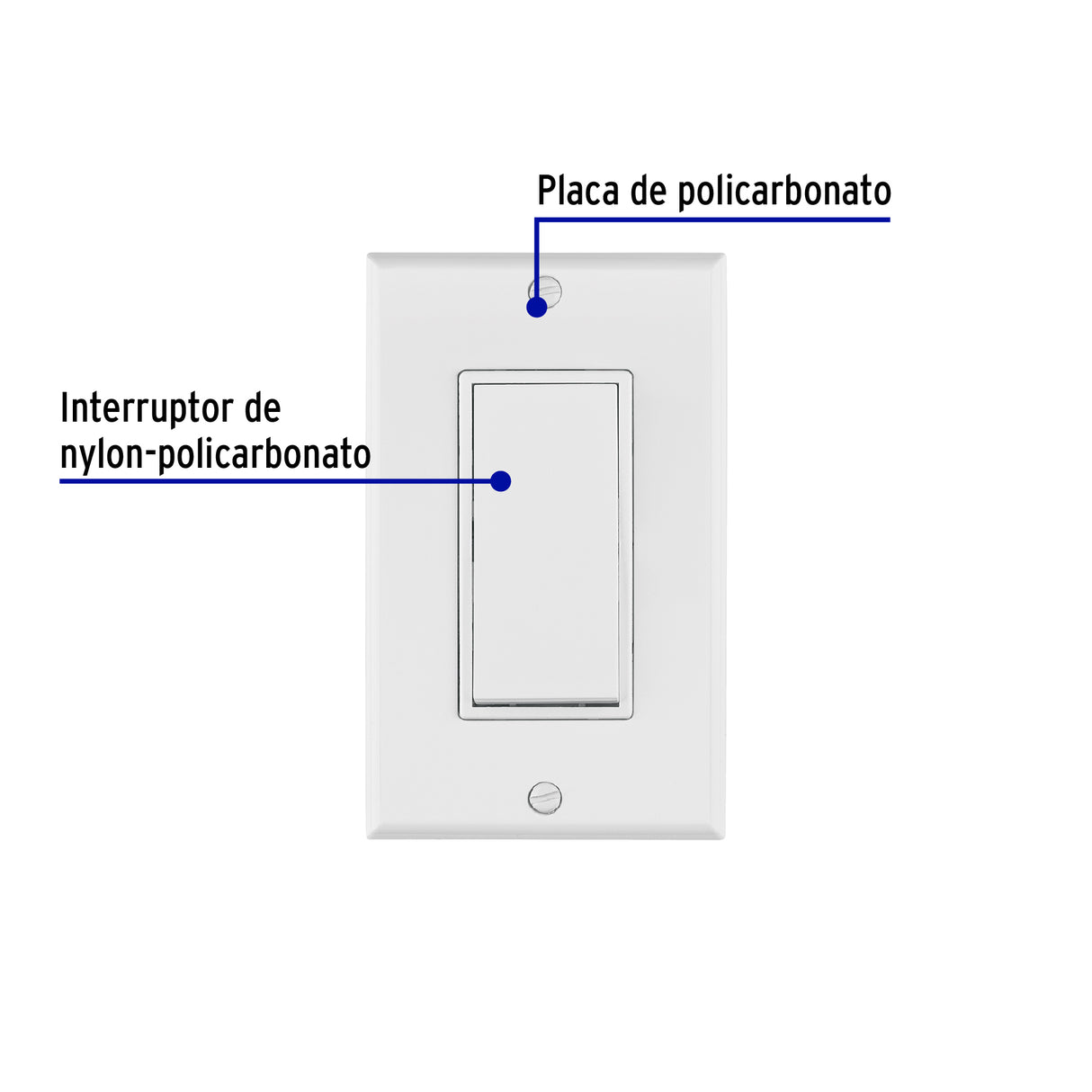 Placa Armada con Interruptor de Tres Vías, Línea Classic